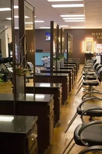 Styling stations on the Salina salon floor