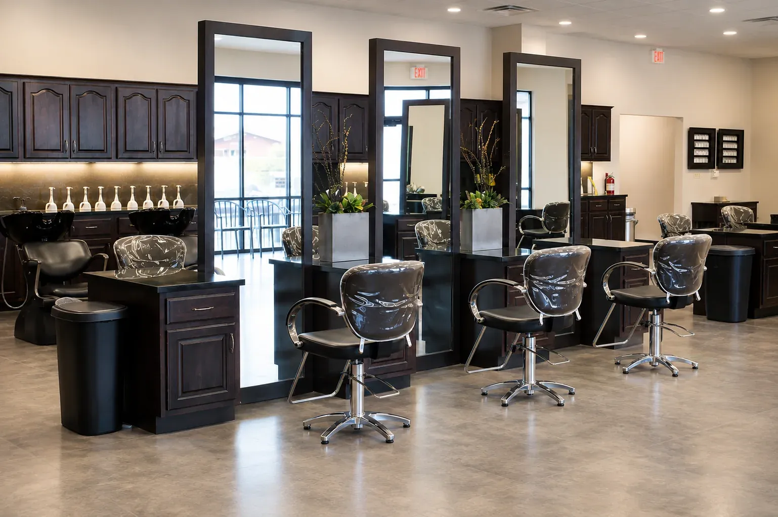 Styling stations inside the Hays campus