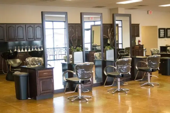 Styling stations inside the Hays campus